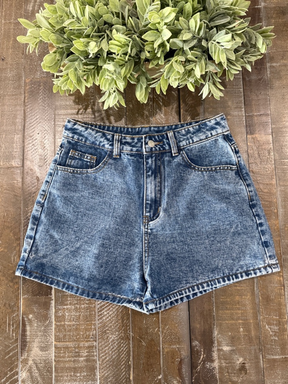 SHEIN High Waisted Denim Shorts Medium Wash Size M